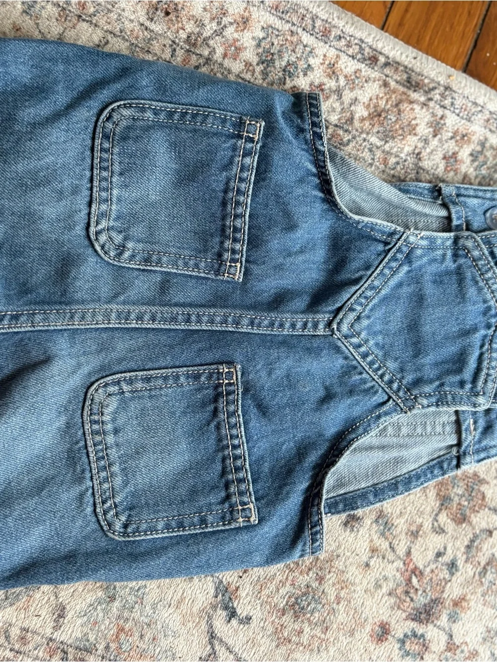 3T Girls Dungarees Old Navy Classic Blue Denim Shorts Overalls